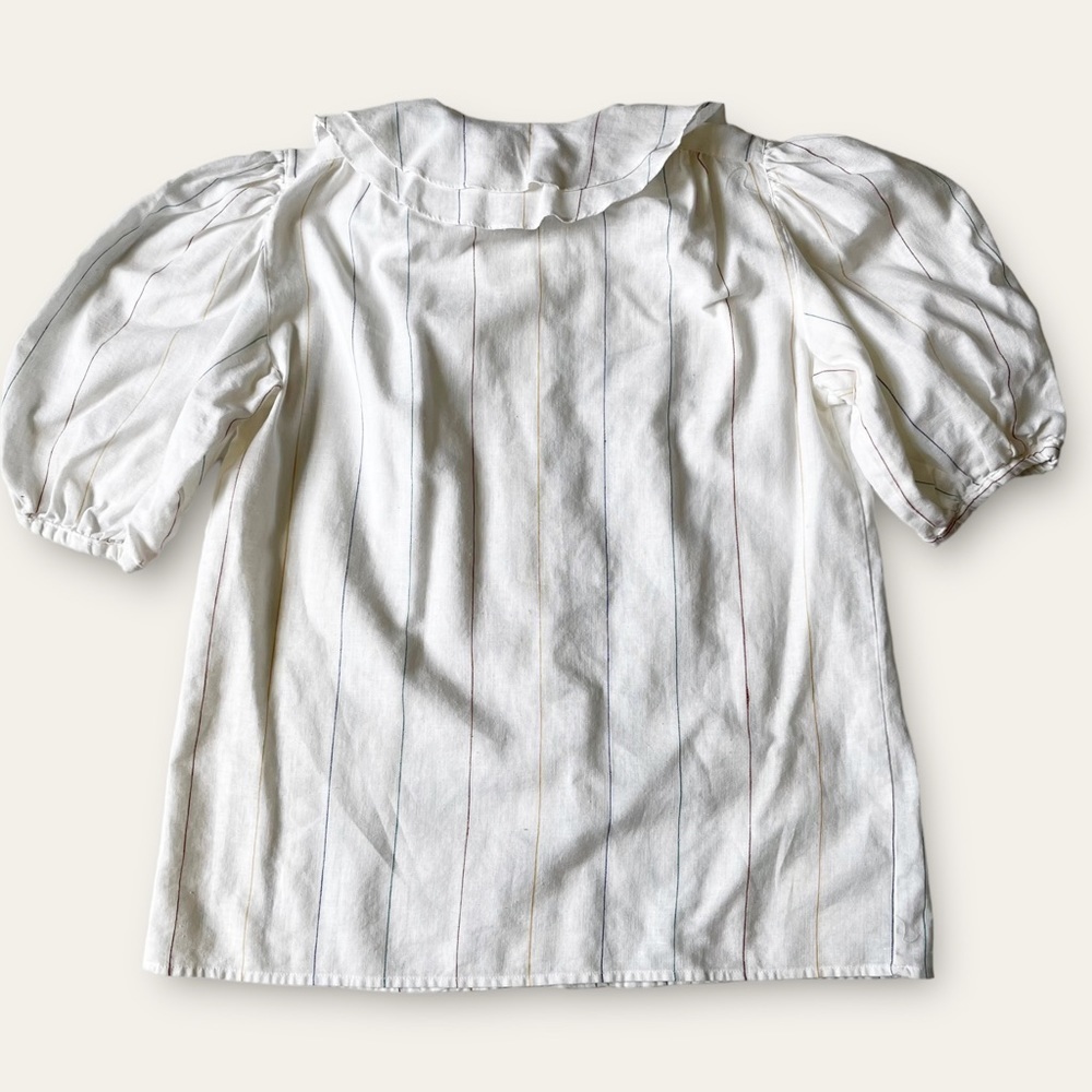 Vtg Henry Grethel 80s White Linen Cotton Skirt Set Prairie Coastal Cottagecore - Picture 8 of 16